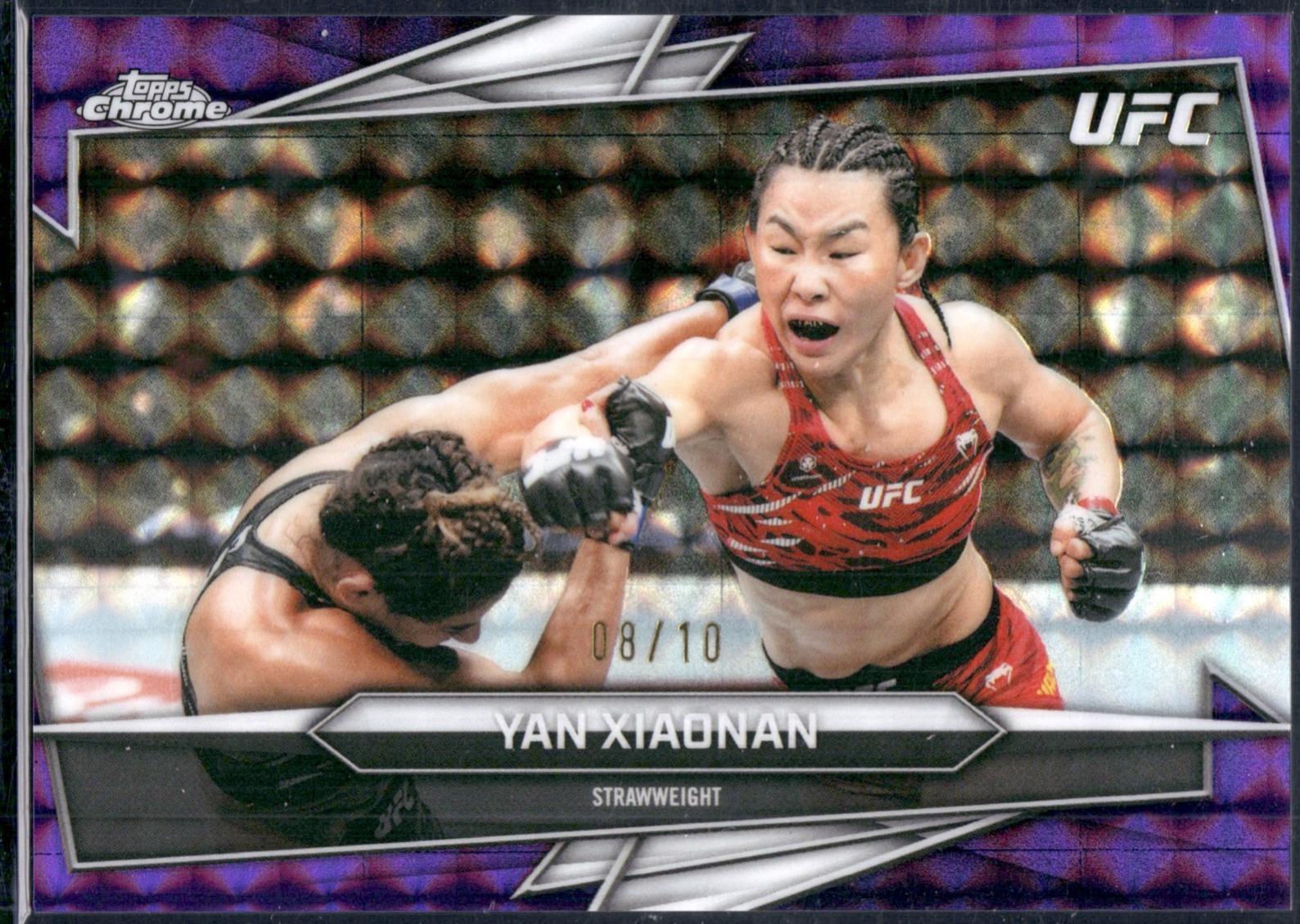 Yan Xiaonan 2026 Topps Chrome UFC Base #116 Purple Geometric Refractor