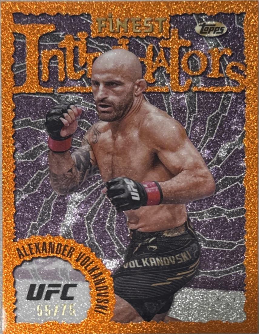 Alexander Volkanovski 2024 Topps Finest UFC Intimidators #INT-4 Yellow Glitter Refractor