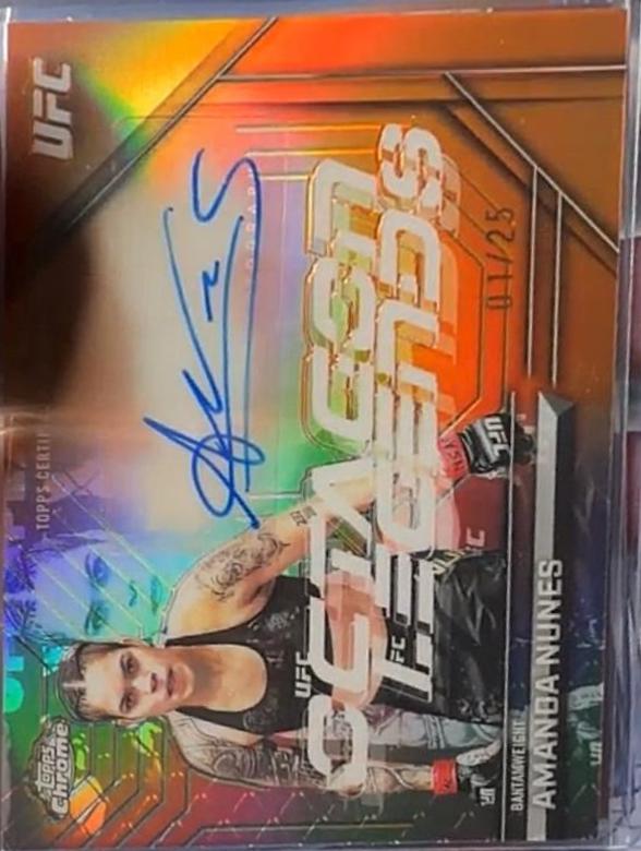 Amanda Nunes 2026 Topps Chrome UFC Octagon Legends Autographs #OLA-AN Black Refractor