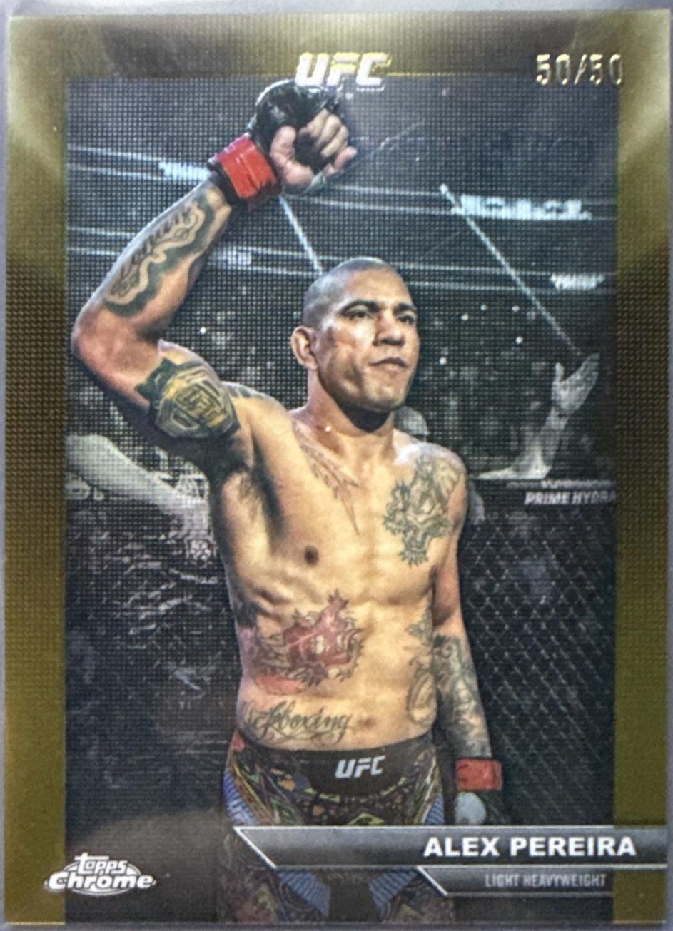 Alex Pereira 2026 Topps Chrome UFC Manifesting Moments #MM-9 Gold Refractor