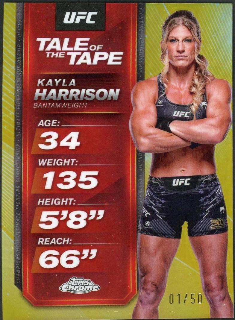 Kayla Harrison 2025 Topps Chrome UFC Tale of the Tape #TTT-7 Gold Refractor