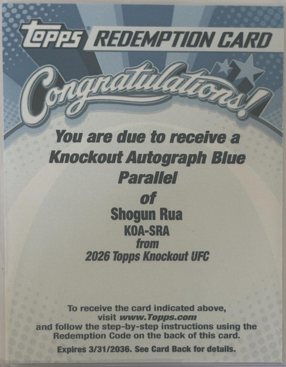 Mauricio Rua 2026 Topps Knockout UFC Knockout Autographs #KOA-SRA Blue