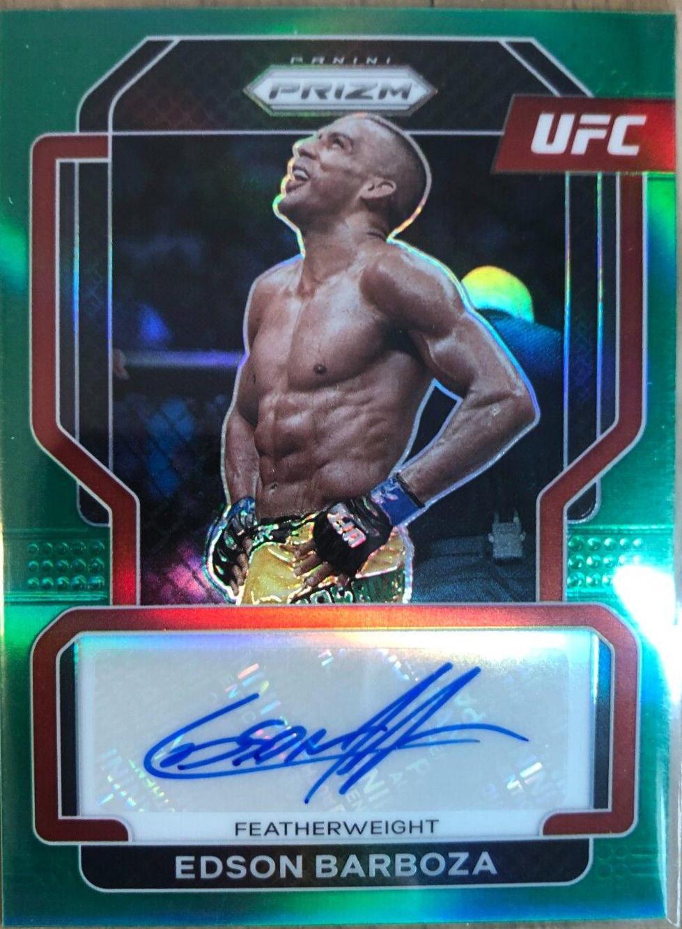 Edson Barboza 2022 Panini Prizm UFC Signatures #29 Green