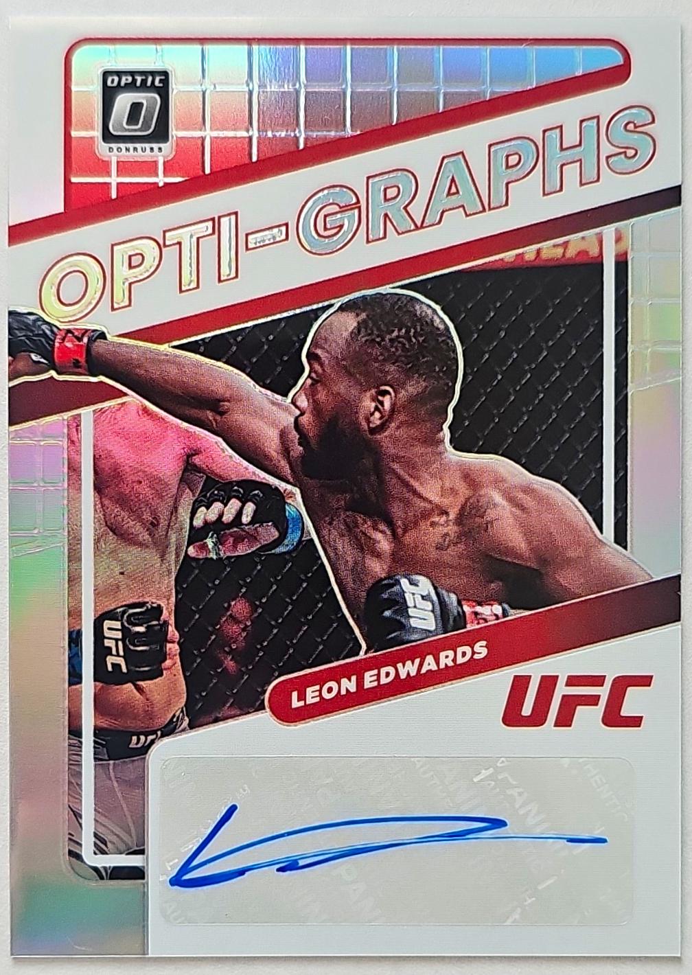 Leon Edwards 2022 Panini Donruss Optic UFC Opti-Graphs #28 Holo
