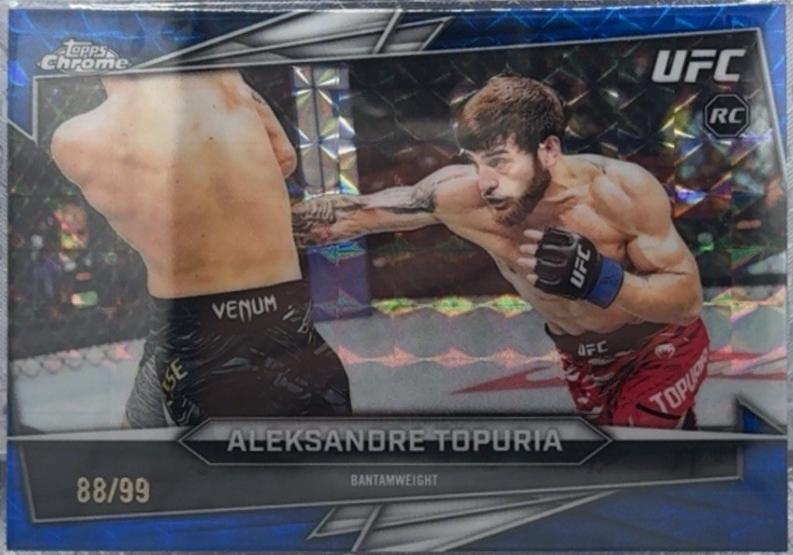 Aleksandre Topuria 2026 Topps Chrome UFC Base #187 Blue Geometric Refractor