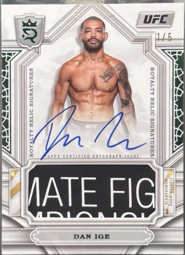 Dan Ige 2024 Topps Royalty UFC Royalty Relic Signatures #RYS-IGE Platinum