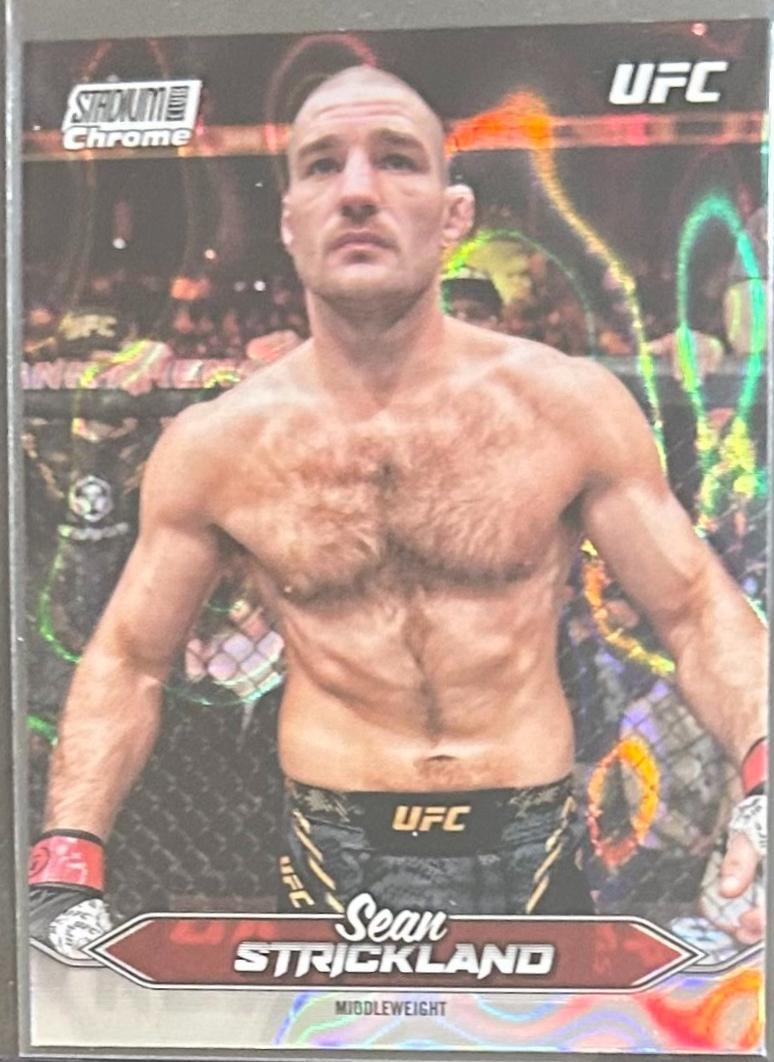 Sean Strickland 2025 Topps Stadium Club UFC Base Chrome #C-82 Lava