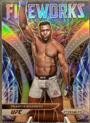 Francis Ngannou 2022 Panini Prizm UFC Fireworks #16 Silver