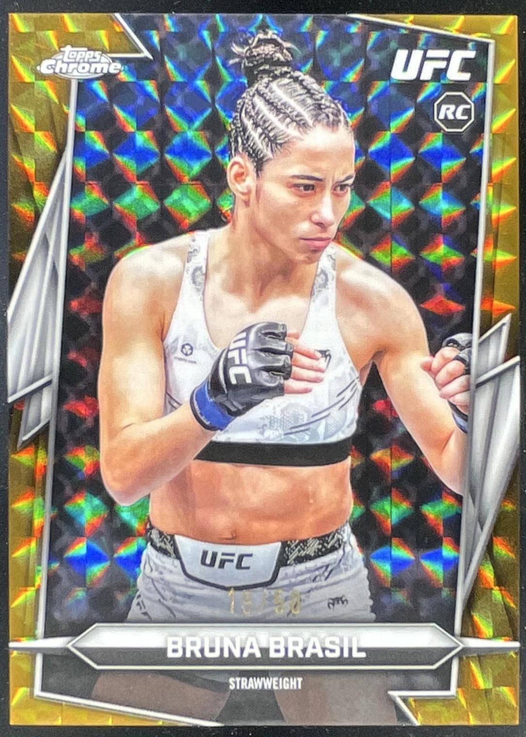 Bruna Brasil 2026 Topps Chrome UFC Base #83 Gold Geometric Refractor