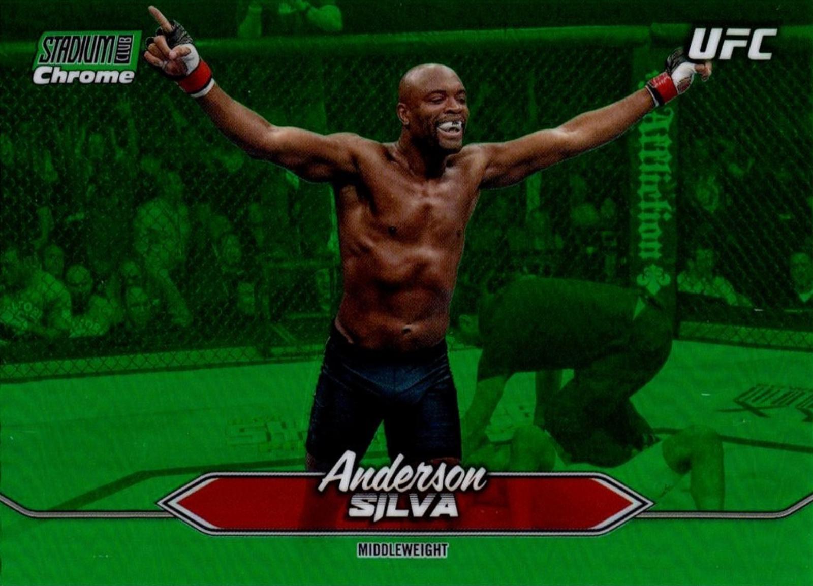 Anderson Silva 2025 Topps Stadium Club UFC Base Chrome #C-189 Green Refractor