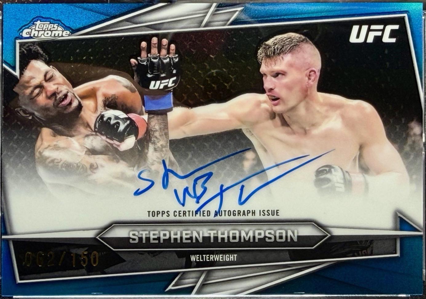 Stephen Thompson 2026 Topps Chrome UFC Base Autographs #BAV-ST Blue Refractor