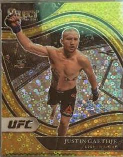 Justin Gaethje 2021 Panini Select UFC Octagonside #295 Gold Disco