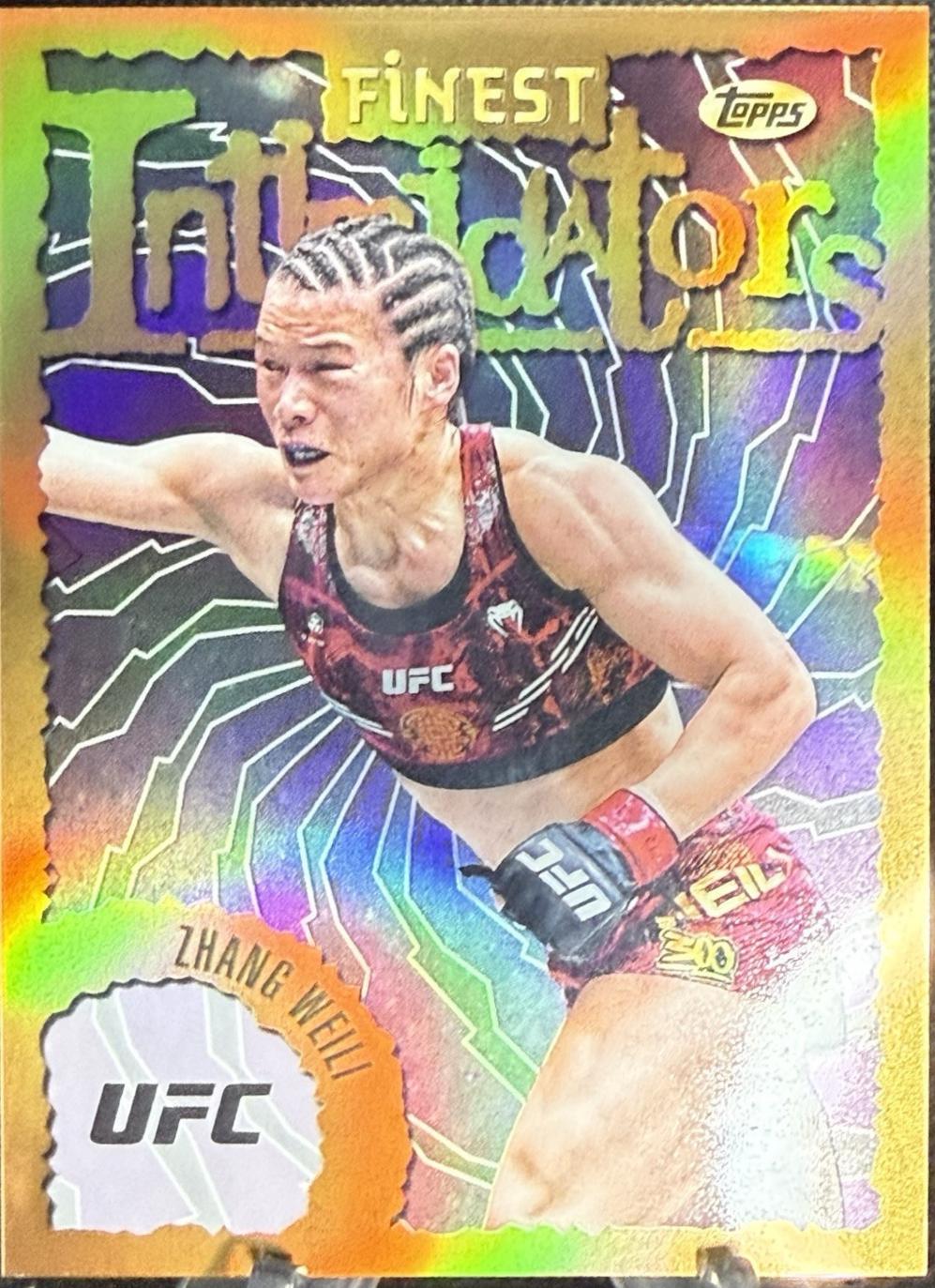 Zhang Weili 2024 Topps Finest UFC Intimidators #INT-27 Refractor