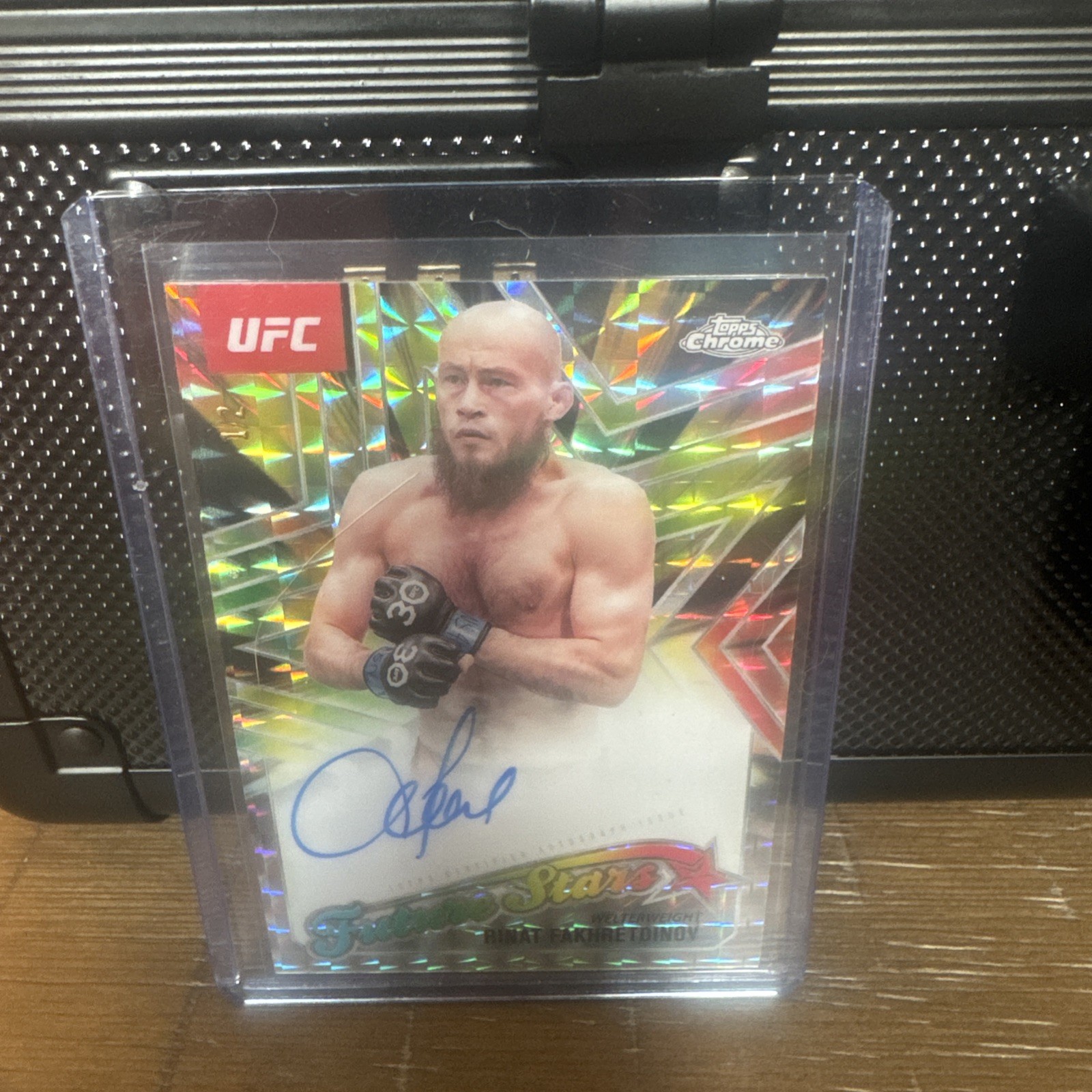 Rinat Fakhretdinov 2025 Topps Chrome UFC Future Stars Autographs #FSA-RF Geometric Black Refractor