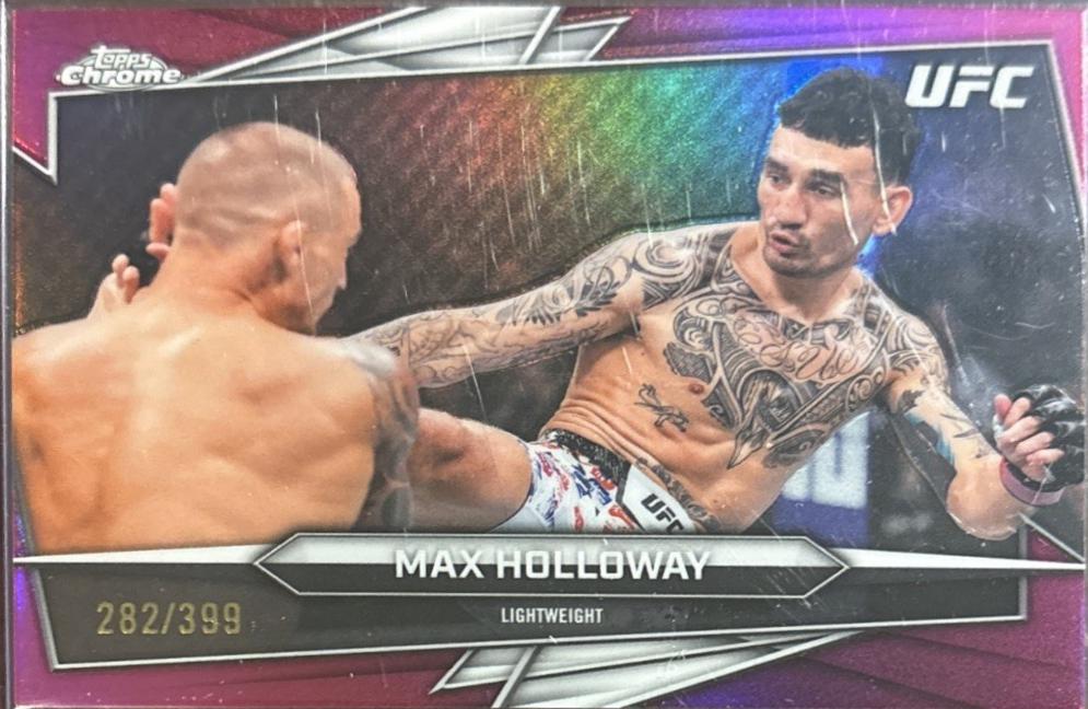 Max Holloway 2026 Topps Chrome UFC Base #100 Magenta Refractor