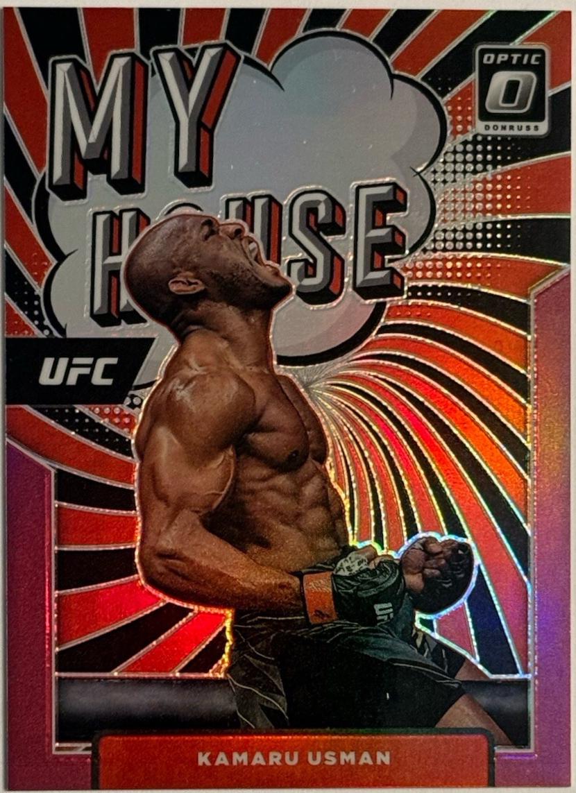 Kamaru Usman 2022 Panini Donruss Optic UFC My House #6 Pink
