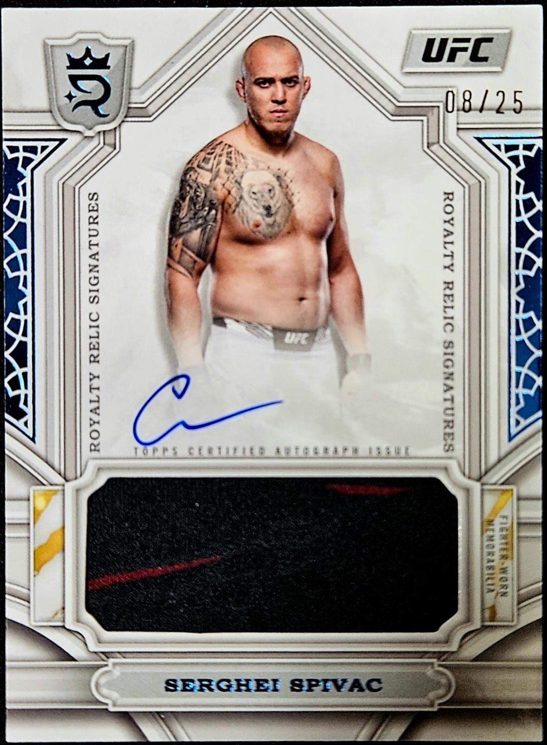 Serghei Spivac 2024 Topps Royalty UFC Royalty Relic Signatures #RYS-SSC Blue