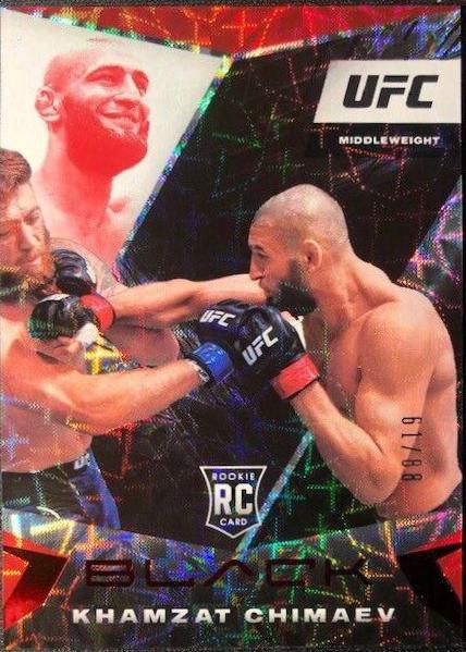 Khamzat Chimaev 2021 Panini Chronicles UFC Base Black #116 Asia Red