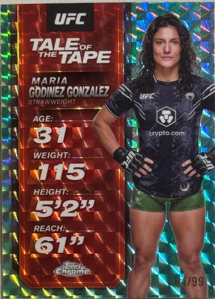 Maria Godinez Gonzalez 2025 Topps Chrome UFC Tale of the Tape #TTT-28 Geometric Purple Refractor