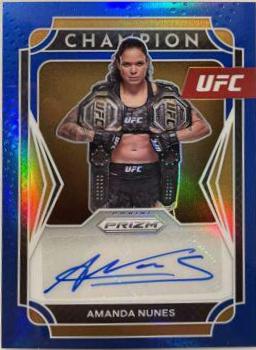 Amanda Nunes 2022 Panini Prizm UFC Champion Signatures #1 Blue