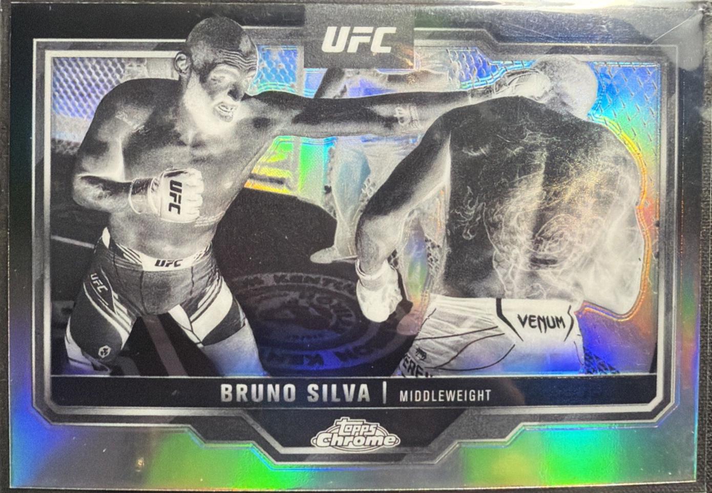Bruno Silva 2025 Topps Chrome UFC Base #144 Negative Refractor