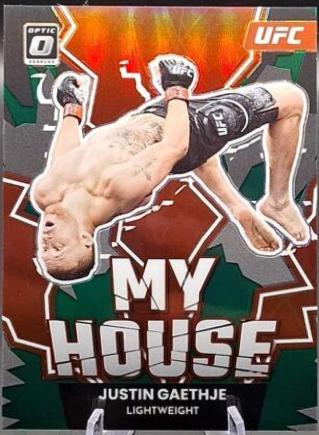 Justin Gaethje 2023 Panini Donruss Optic UFC My House #9 Green