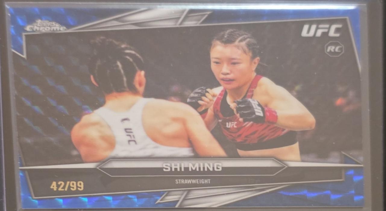 Shi Ming 2026 Topps Chrome UFC Base #129 Blue Geometric Refractor