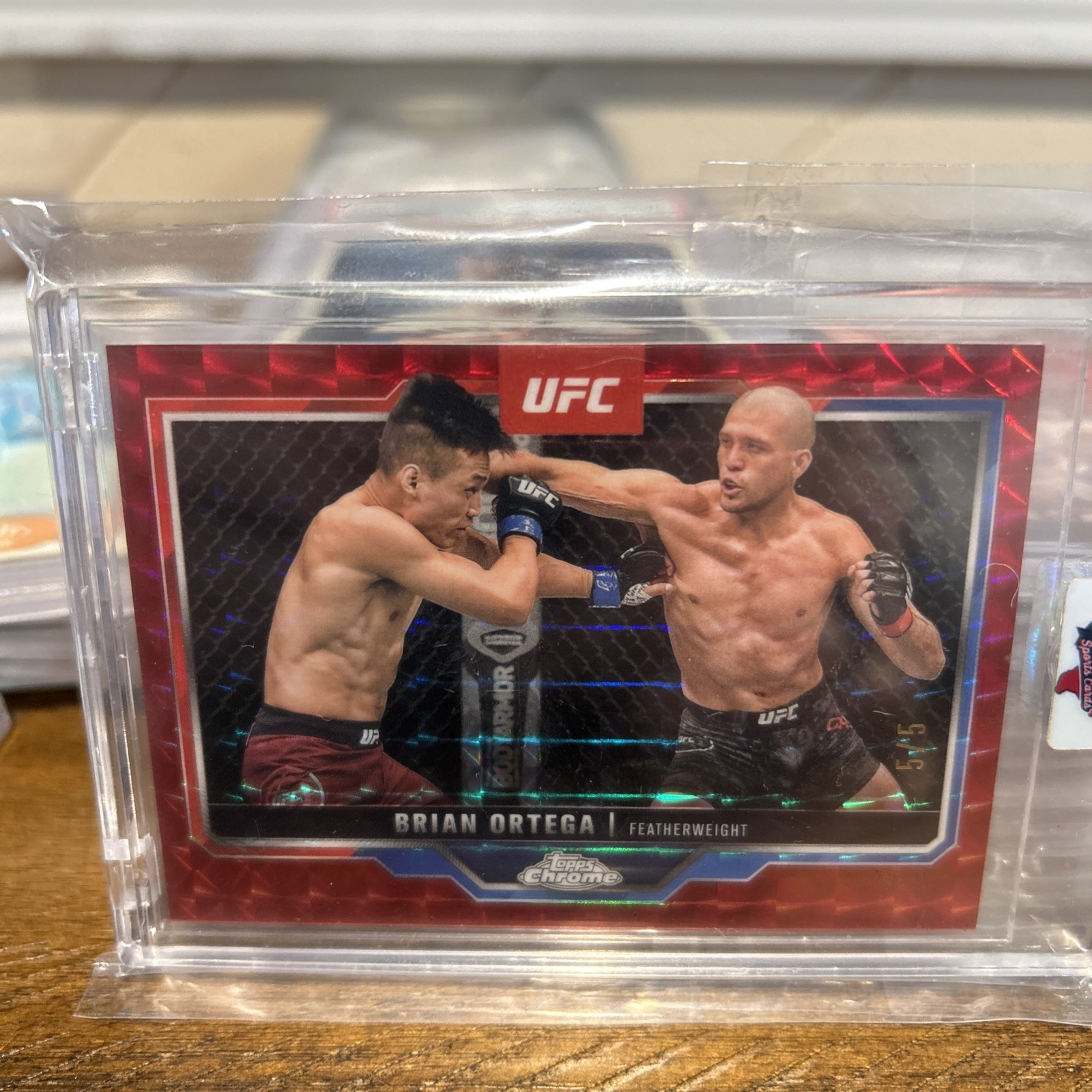 Brian Ortega 2025 Topps Chrome UFC Base #69 Red Geometric Refractor