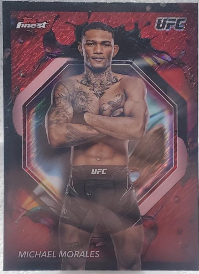 Michael Morales 2024 Topps Finest UFC Base Rare #236 Red Shimmer Refractor