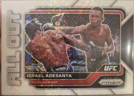 Israel Adesanya 2023 Panini Prizm UFC All Out #2 White Sparkle