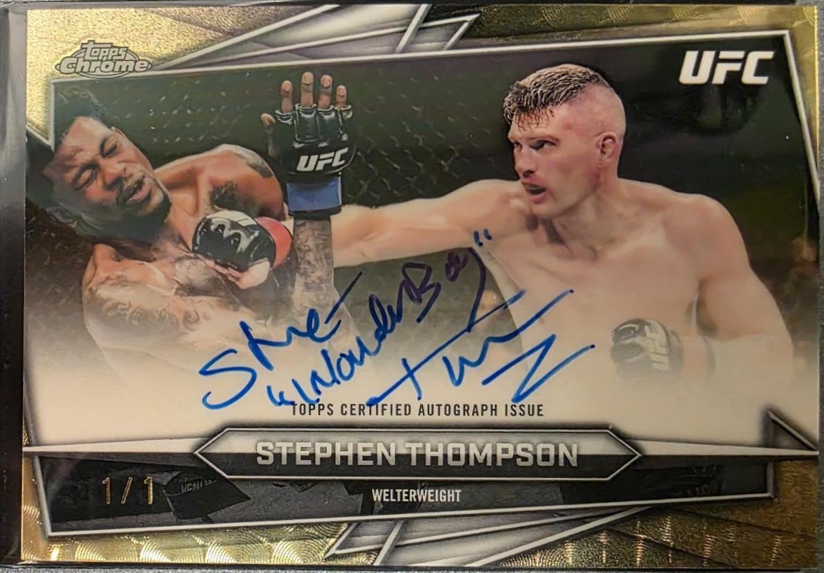 Stephen Thompson 2026 Topps Chrome UFC Base Autographs #BAV-ST Red Geometric Refractor