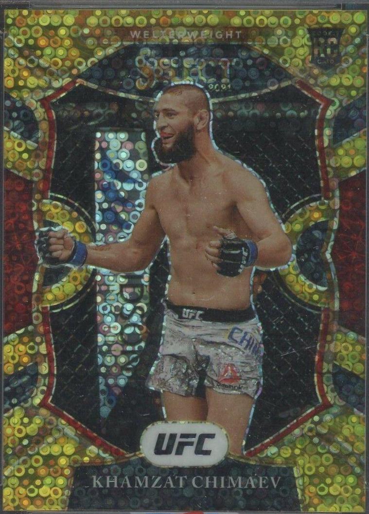 Khamzat Chimaev 2021 Panini Select UFC Concourse #57 Gold Disco