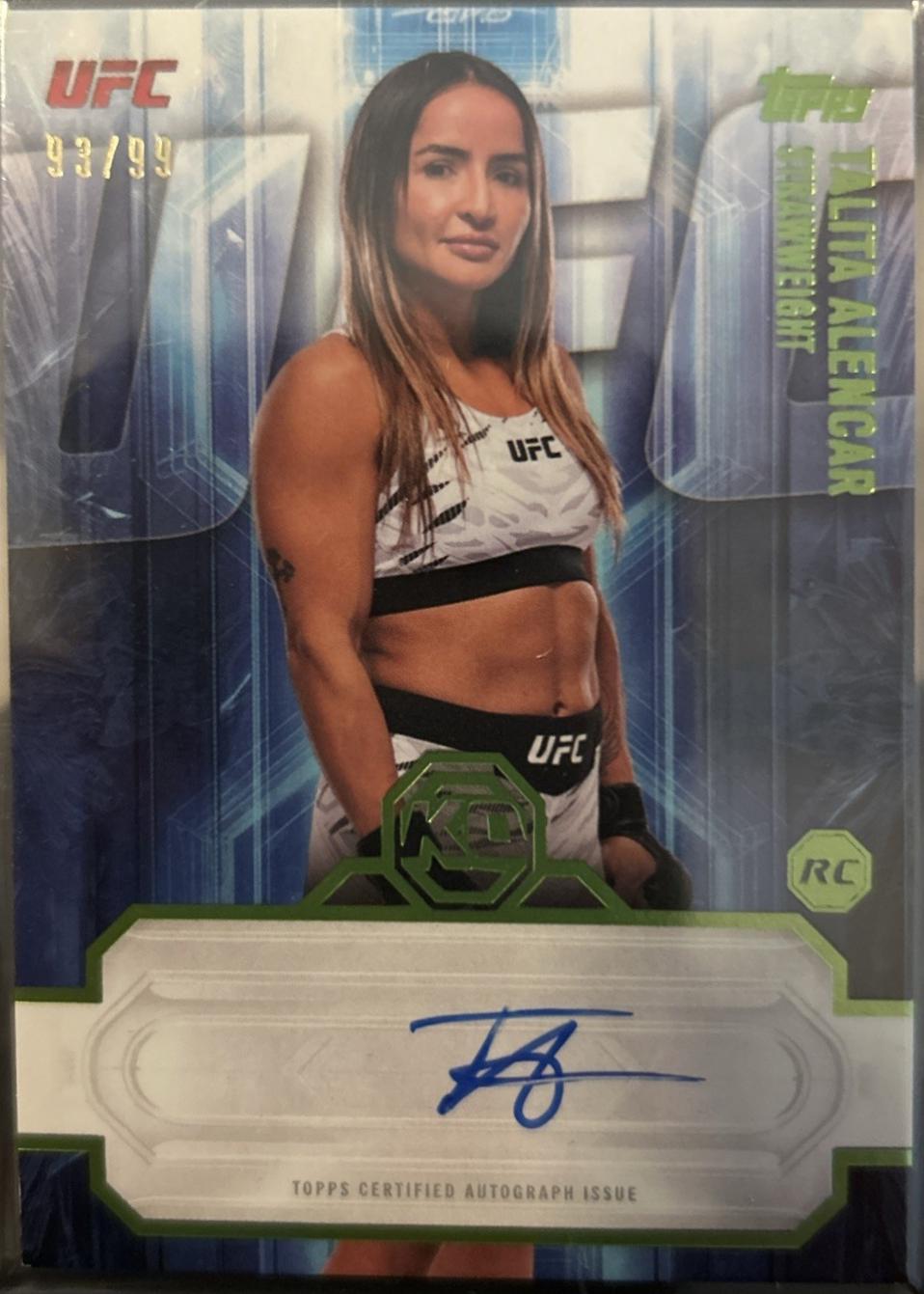 Talita Alencar 2026 Topps Knockout UFC Knockout Autographs #KOA-TAR Lime Green