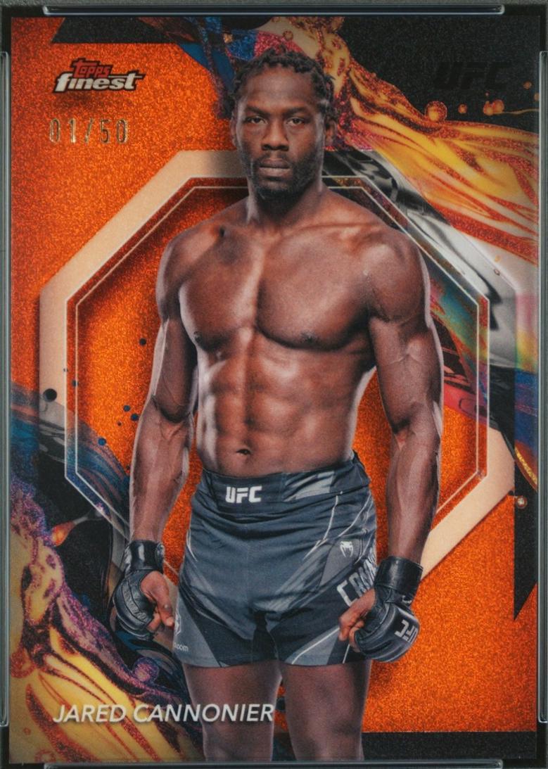 Jared Cannonier 2024 Topps Finest UFC Base Uncommon #149 Tangerine Glitter Refractor