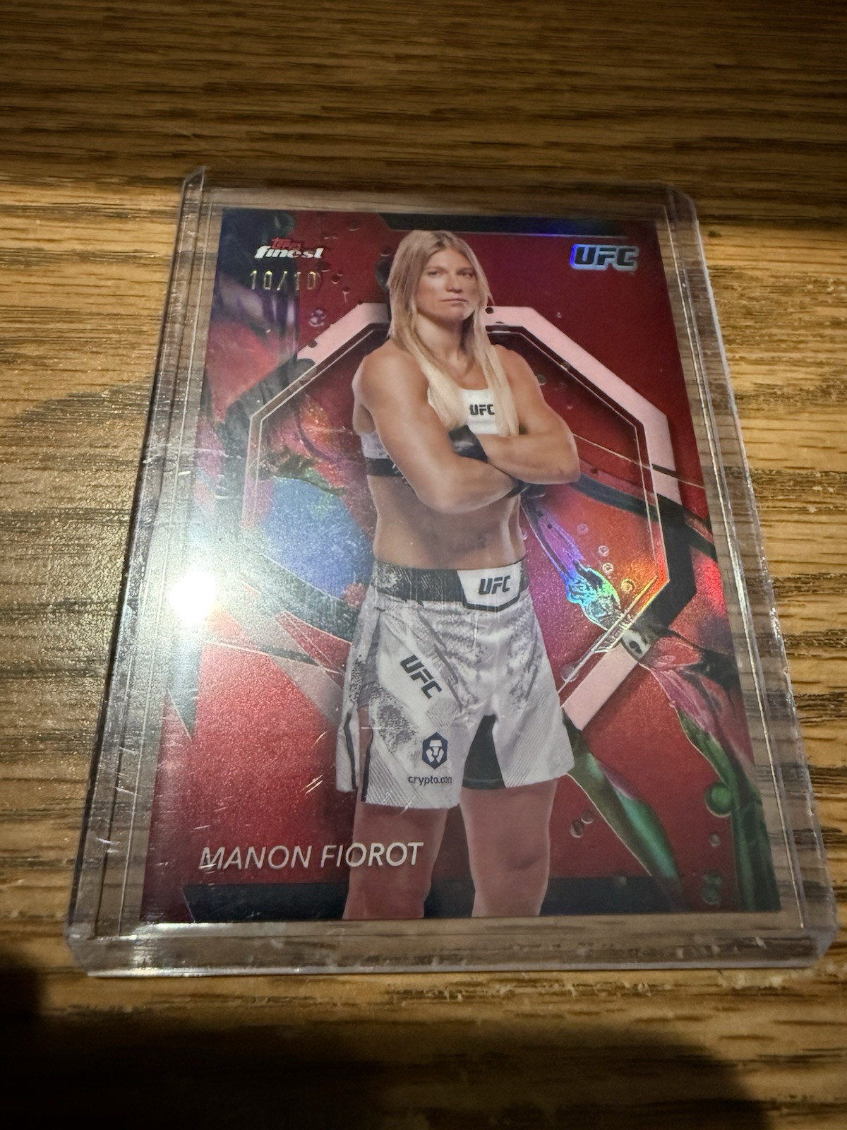 Manon Fiorot 2024 Topps Finest UFC Base Common #41 Red Refractor