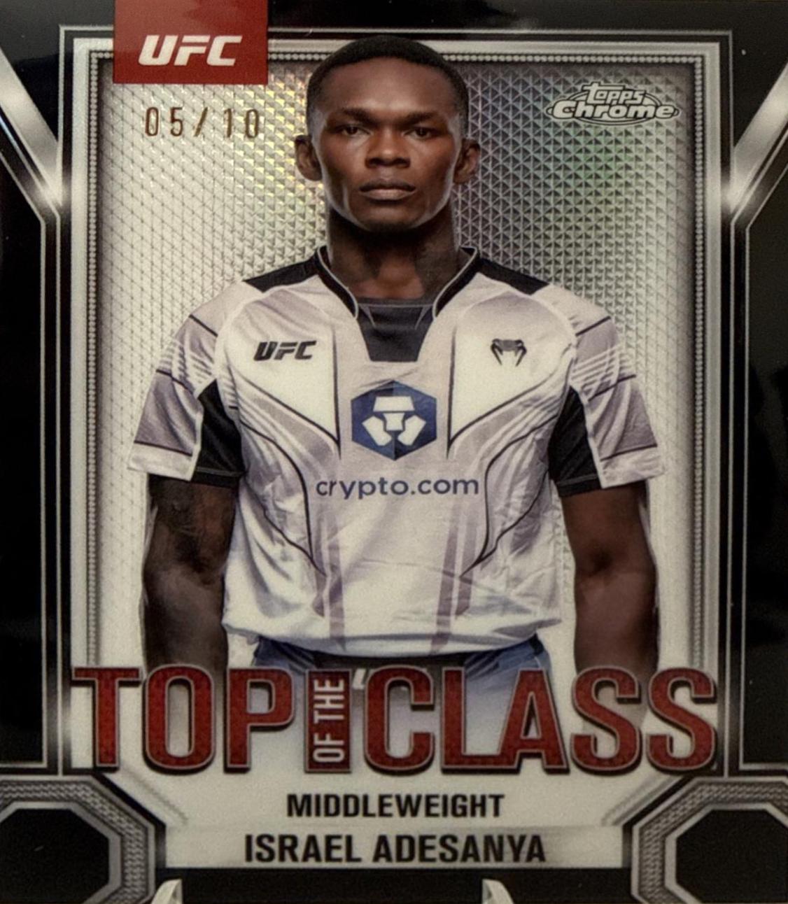 Israel Adesanya 2025 Topps Chrome UFC Top of the Class #TTC-11 Black Refractor