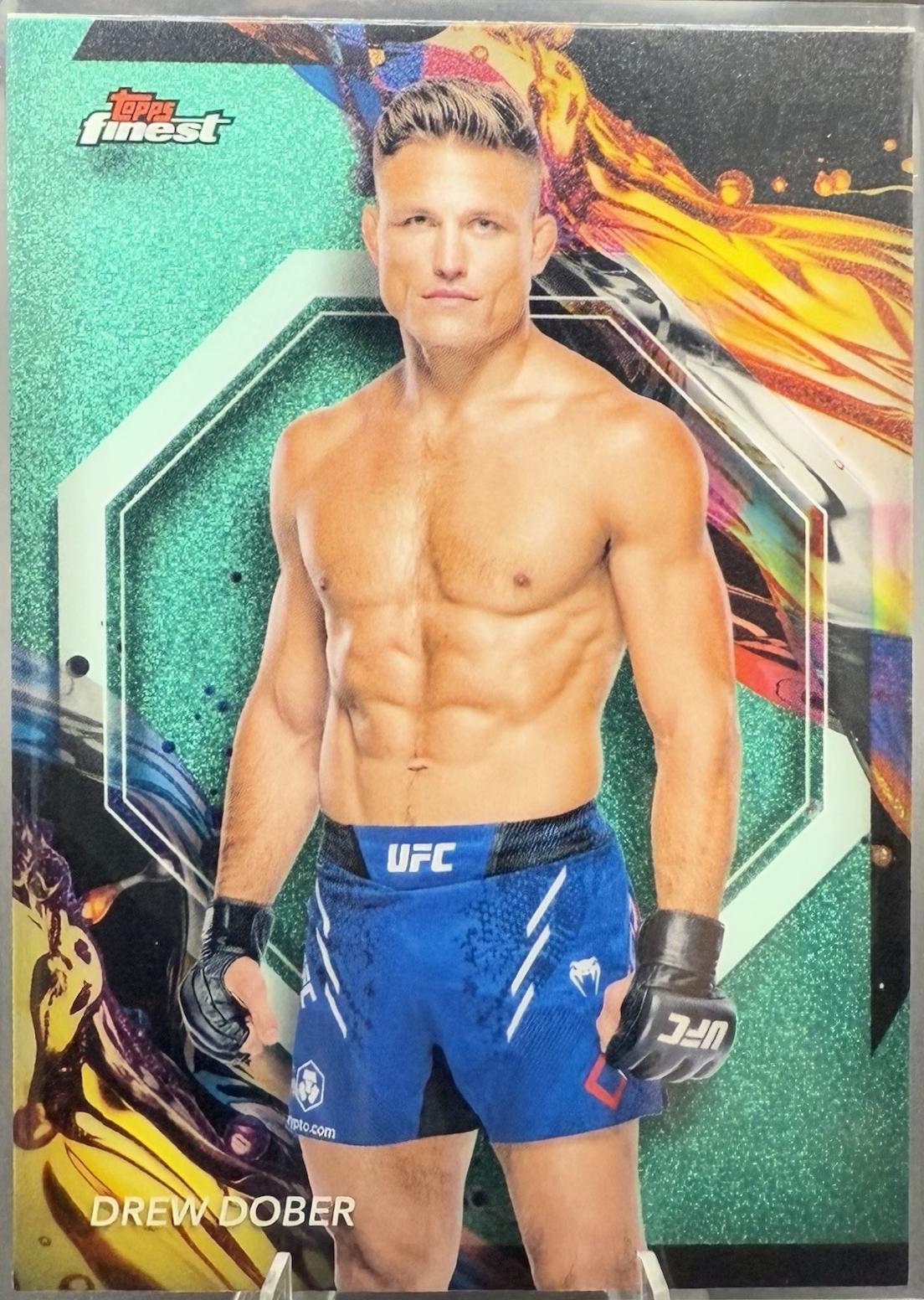 Drew Dober 2024 Topps Finest UFC Base Uncommon #124 Aqua Glitter Refractor