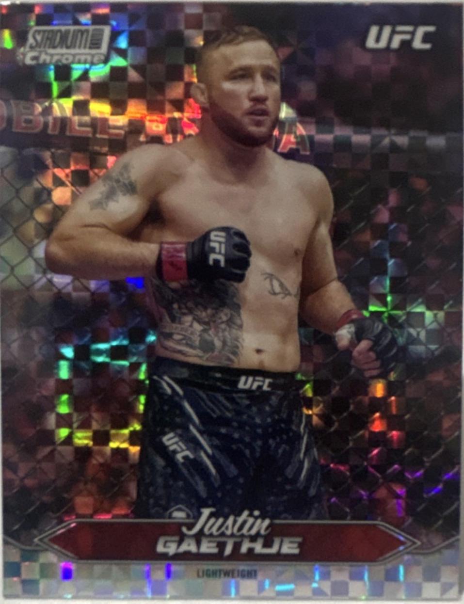 Justin Gaethje 2025 Topps Stadium Club UFC Base Chrome #C-155 X-Fractor