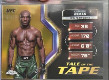 Kamaru Usman 2024 Topps Chrome UFC Tale of the Tape #TFT-13 Gold Refractor
