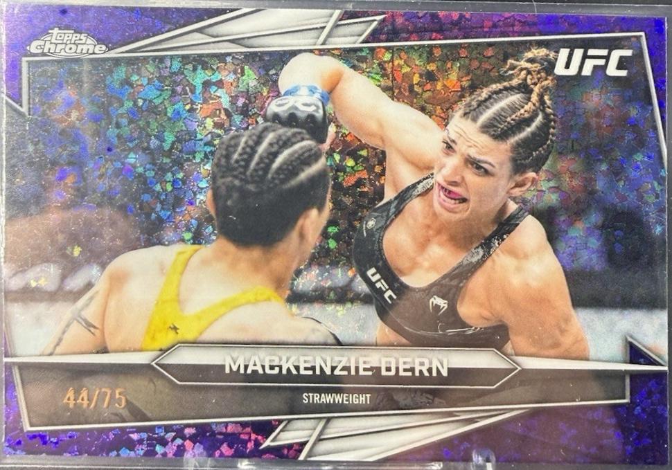Mackenzie Dern 2026 Topps Chrome UFC Base #185 Purple Ray Wave Refractor