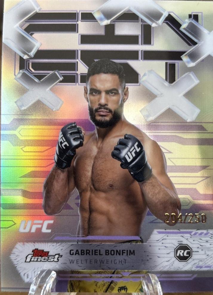 Gabriel Bonfim 2025 Topps Finest UFC Base Common #63 Purple Refractor
