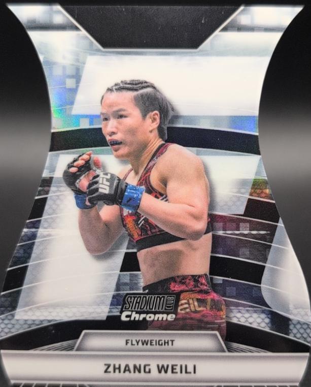 Zhang Weili 2026 Topps Stadium Club UFC Triumvirates #TV-11 Green Refractor
