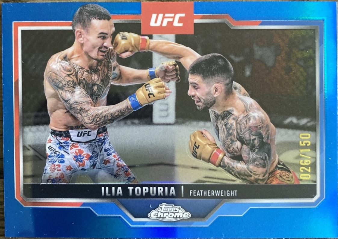 Ilia Topuria 2025 Topps Chrome UFC Base #43 Blue Refractor