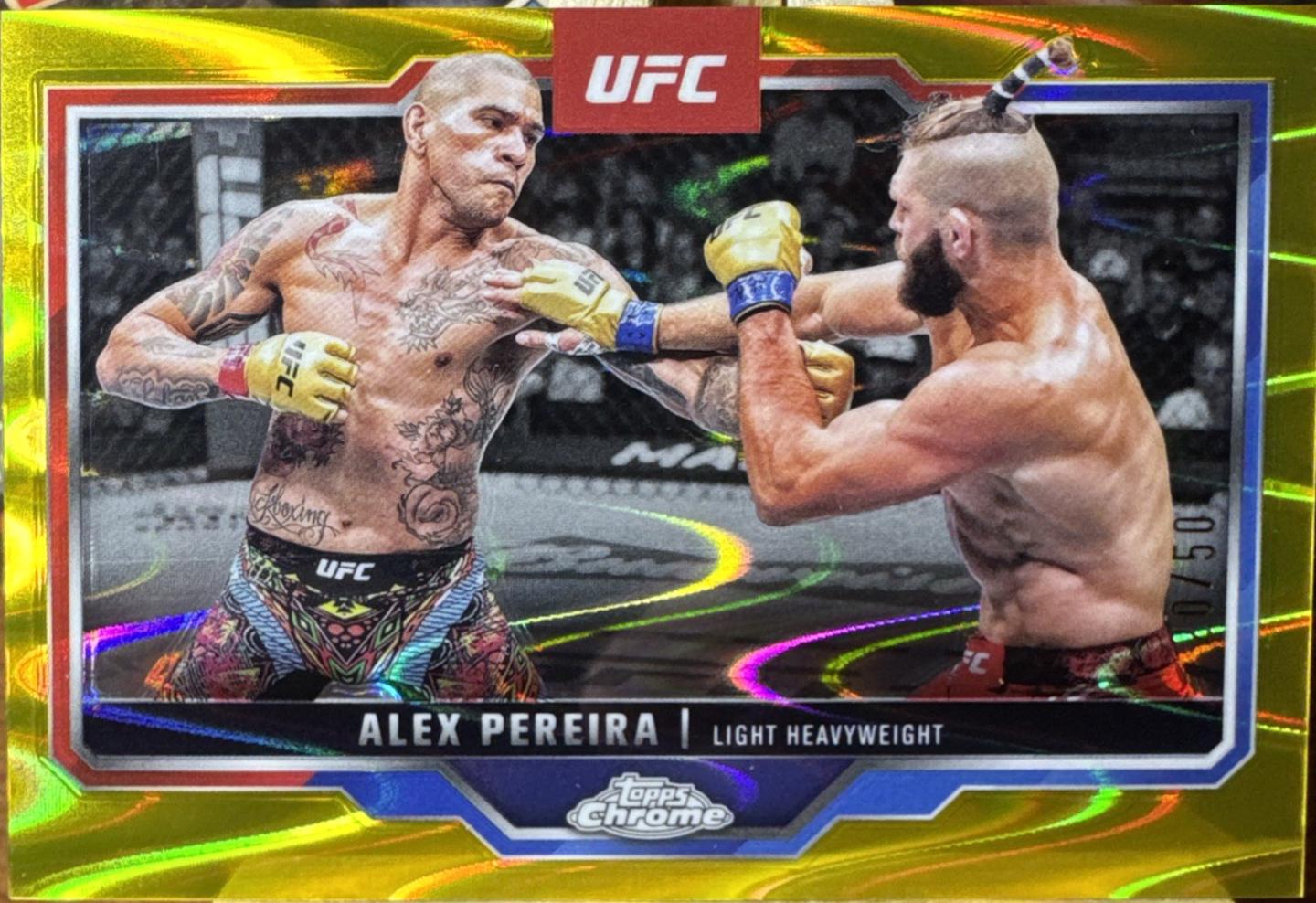 Alex Pereira 2025 Topps Chrome Sapphire UFC Base Sapphire #2 Gold Sapphire