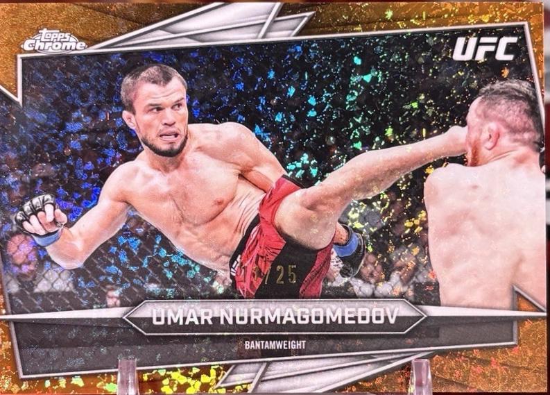 Umar Nurmagomedov 2026 Topps Chrome UFC Base #115 Orange Mini Diamonds Refractor