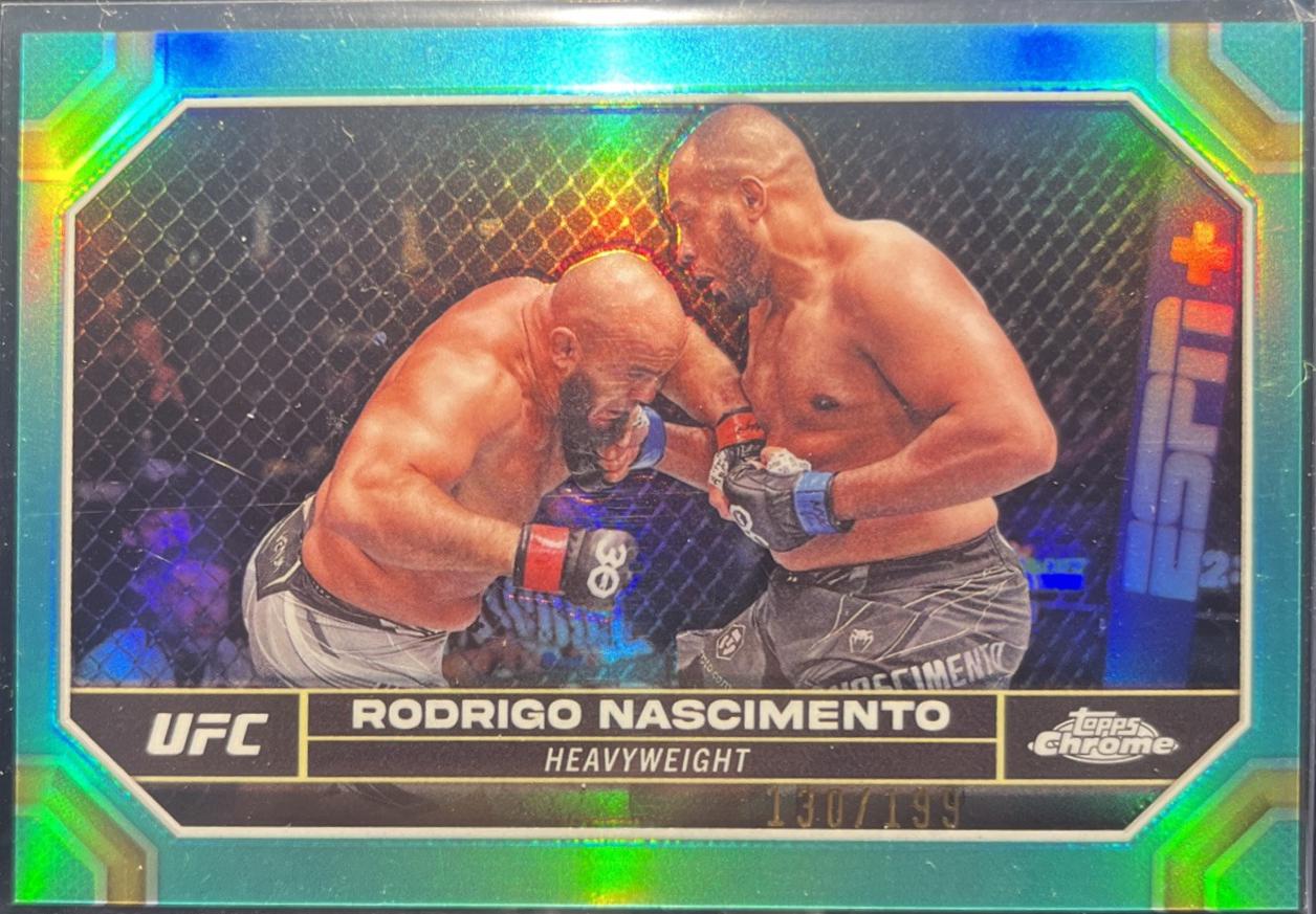 Rodrigo Nascimento 2024 Topps Chrome UFC Base #166 Aqua Refractor