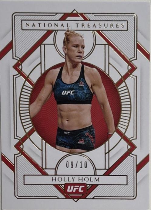 Holly Holm 2021 Panini Chronicles UFC Base National Treasures #344 Gold