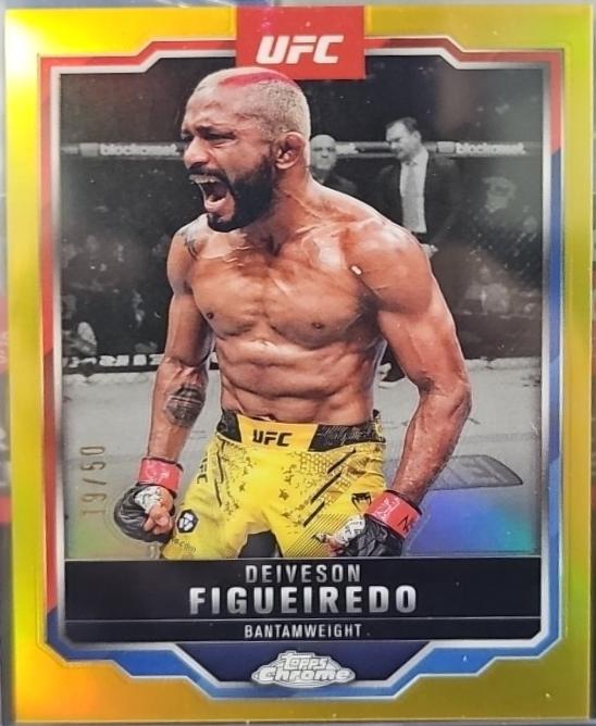 Deiveson Figueiredo 2025 Topps Chrome UFC Base #186 Gold Refractor