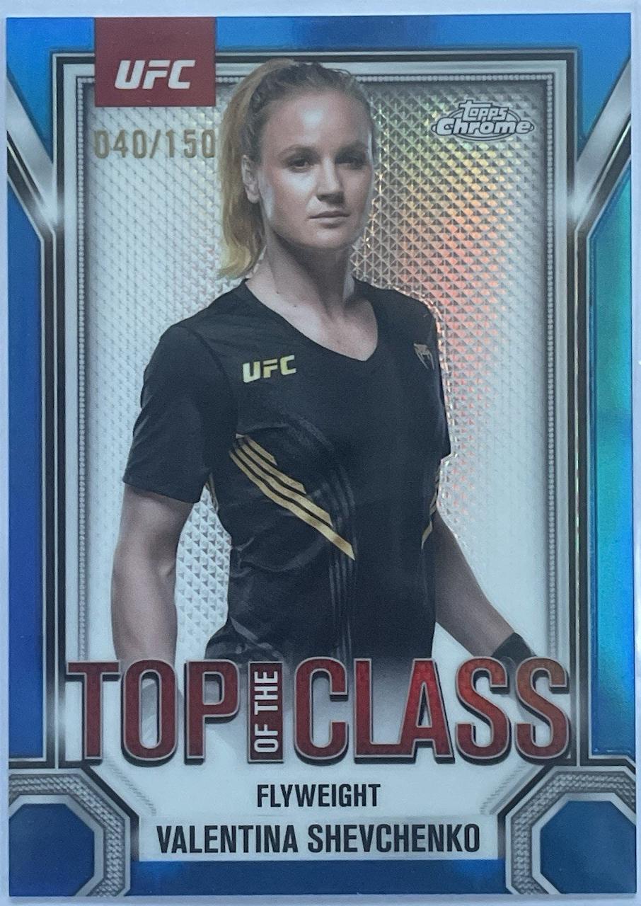 Valentina Shevchenko 2025 Topps Chrome UFC Top of the Class #TTC-12 Blue Refractor