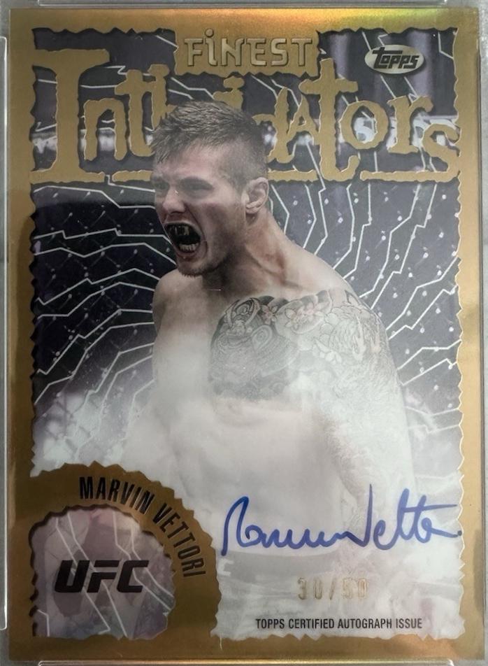 Marvin Vettori 2024 Topps Finest UFC Intimidators Autographs #IA-MVI Gold Refractor